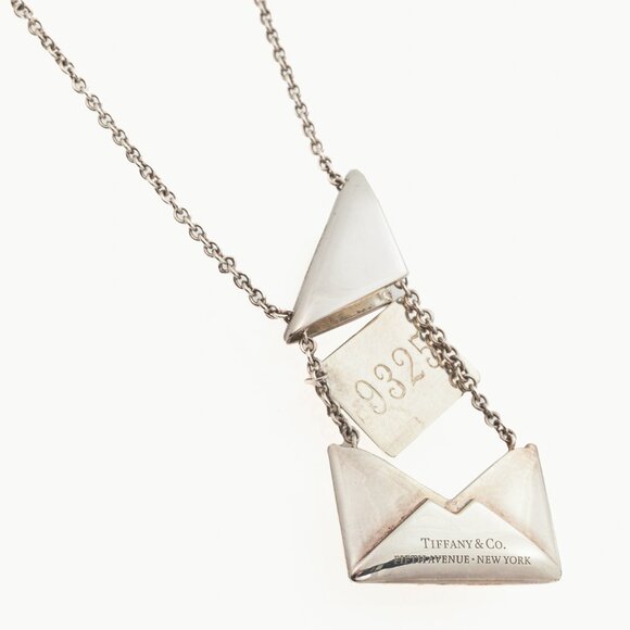 Tiffany & Co. Sweet Nothings Sterling Silver Envelope Pendant Necklace - Picture 3 of 5